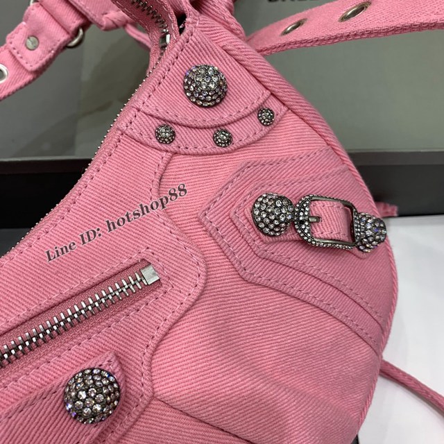 Balenciaga專櫃爆款經典機車包系列巴黎世家Le Cagole半月牙腋下包大號斜挎包 fyj2022